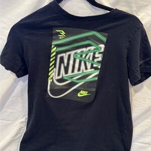 Nike Black Tee with Vibrant Green Graphic
